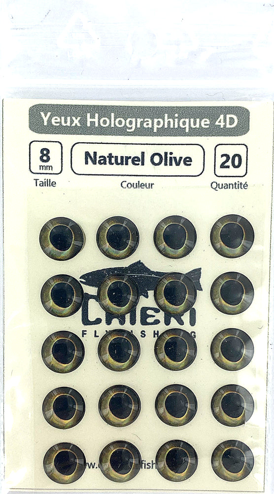 Yeux epoxy 4D Naturel olive