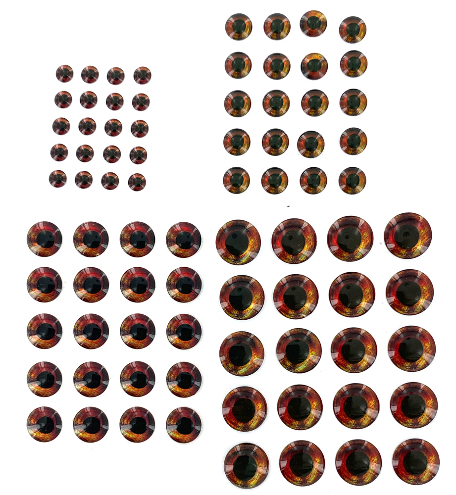 Yeux epoxy 4D Fire Orange