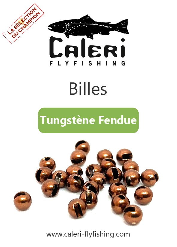 Billes tungstène fendues pour montage de mouche en hameçon JIG
