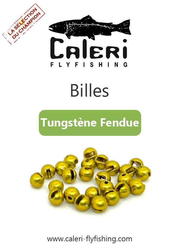 Billes tungstène fendues pour montage de mouche en hameçon JIG