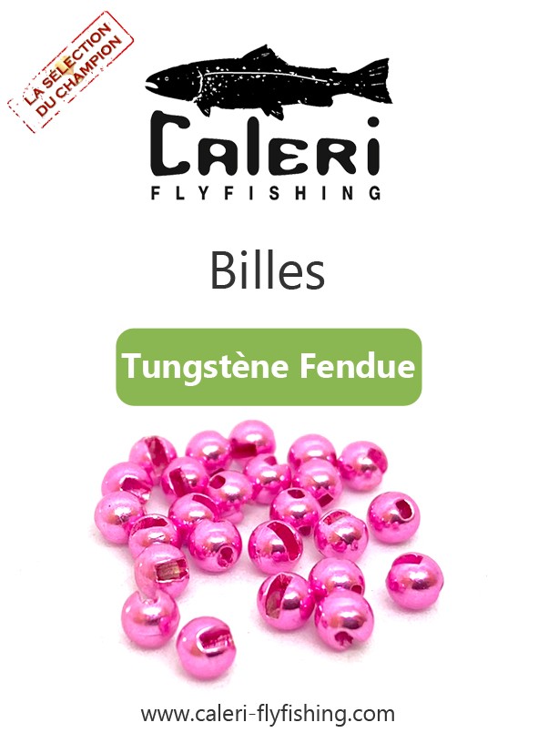 Billes tungstène fendues pour montage de mouche en hameçon JIG