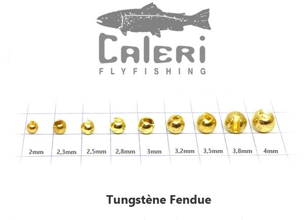 Billes tungstène fendues pour montage de mouche en hameçon JIG