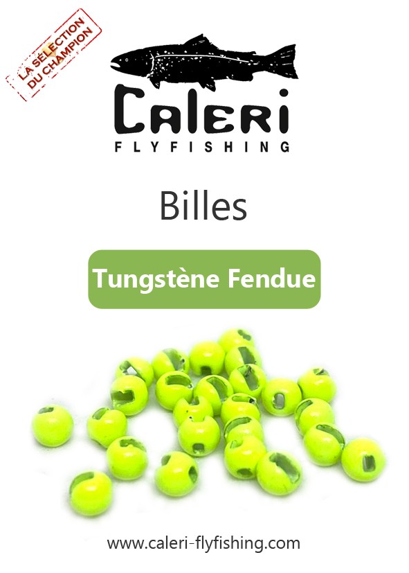 Billes tungstène fendues pour montage de mouche en hameçon JIG