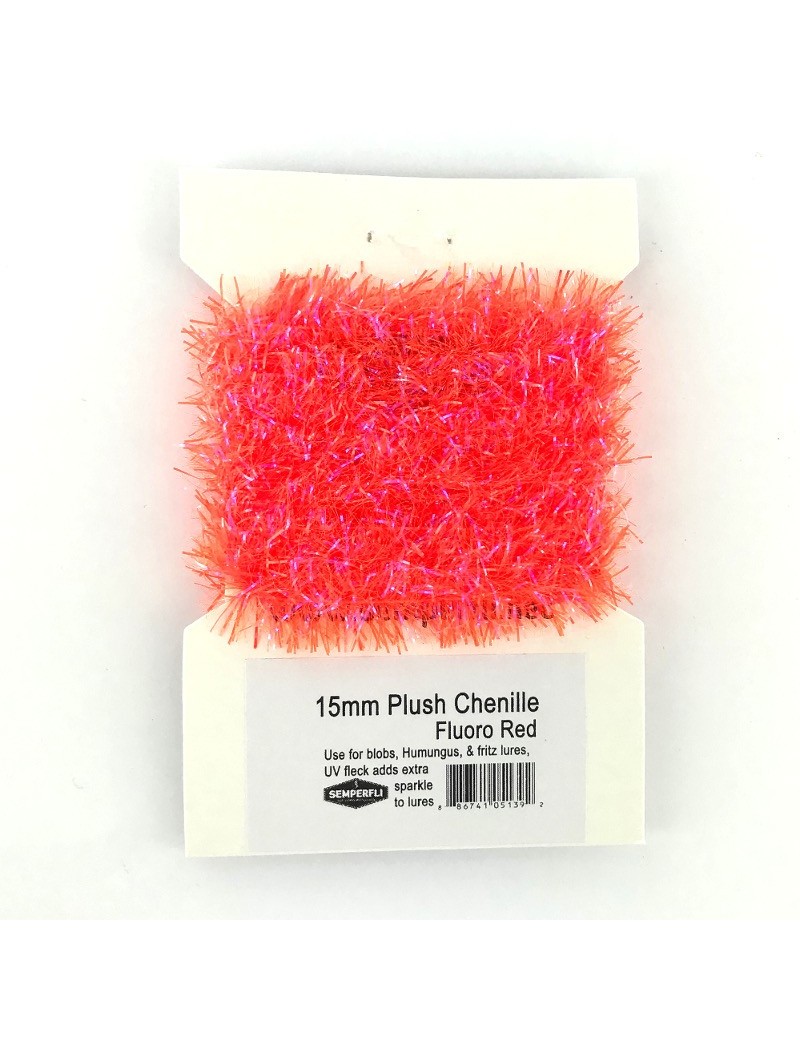 Chenille blob rouge orange fluo