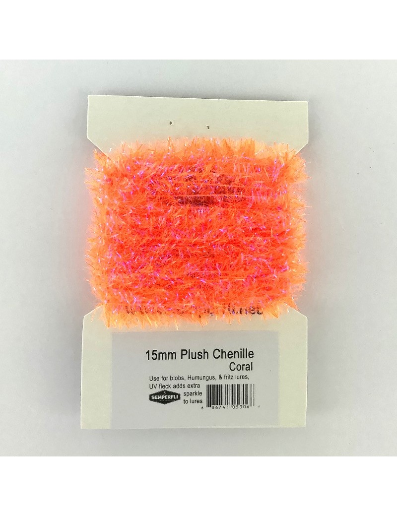 Chenille blob corail orange fluo