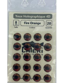 Yeux epoxy 4D Fire Orange
