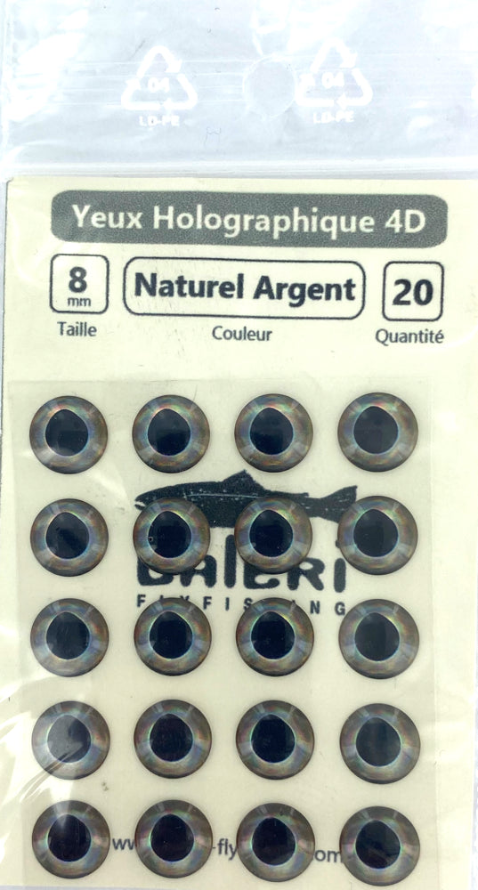 Yeux epoxy 4D Naturel Argent