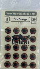 Yeux epoxy 4D Fire Orange