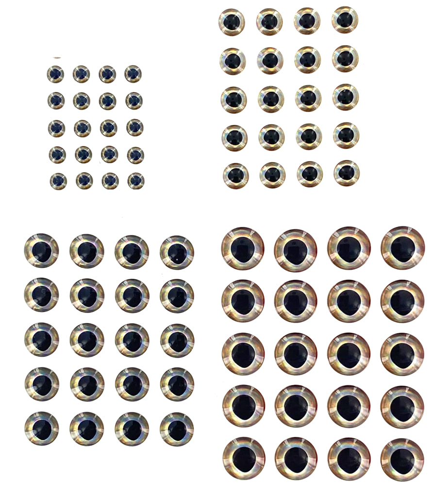 Yeux epoxy 4D Naturel Argent