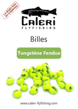 Billes tungstène fendues pour montage de mouche en hameçon JIG