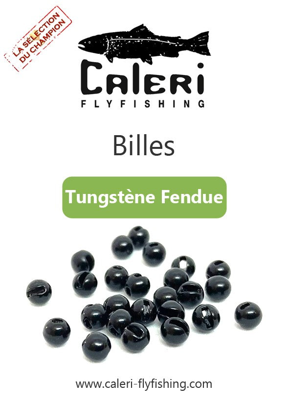 Billes tungstène fendues pour montage de mouche en hameçon JIG