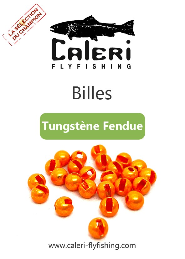 Billes tungstène fendues pour montage de mouche en hameçon JIG