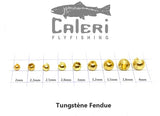 Billes tungstène fendues pour montage de mouche en hameçon JIG