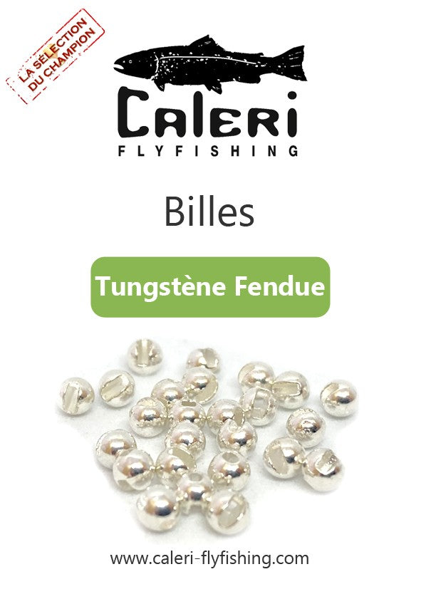 Billes tungstène fendues pour montage de mouche en hameçon JIG