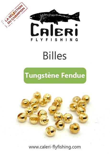 Billes tungstène fendues pour montage de mouche en hameçon JIG