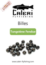Billes tungstène fendues pour montage de mouche en hameçon JIG