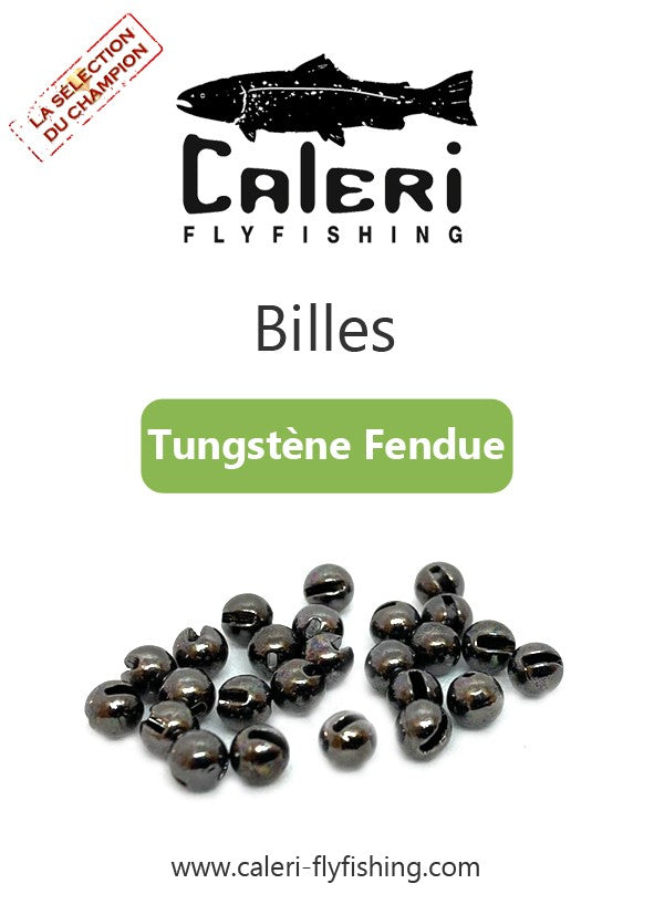 Billes tungstène fendues pour montage de mouche en hameçon JIG