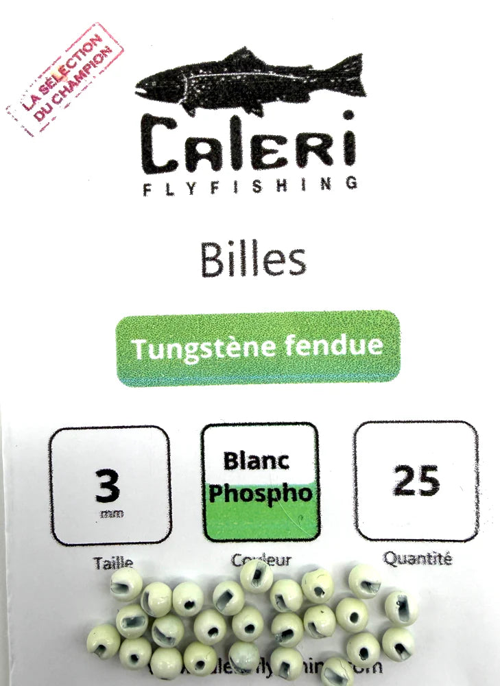 Billes Tungstène Fendues - Blanche phosphorescentes